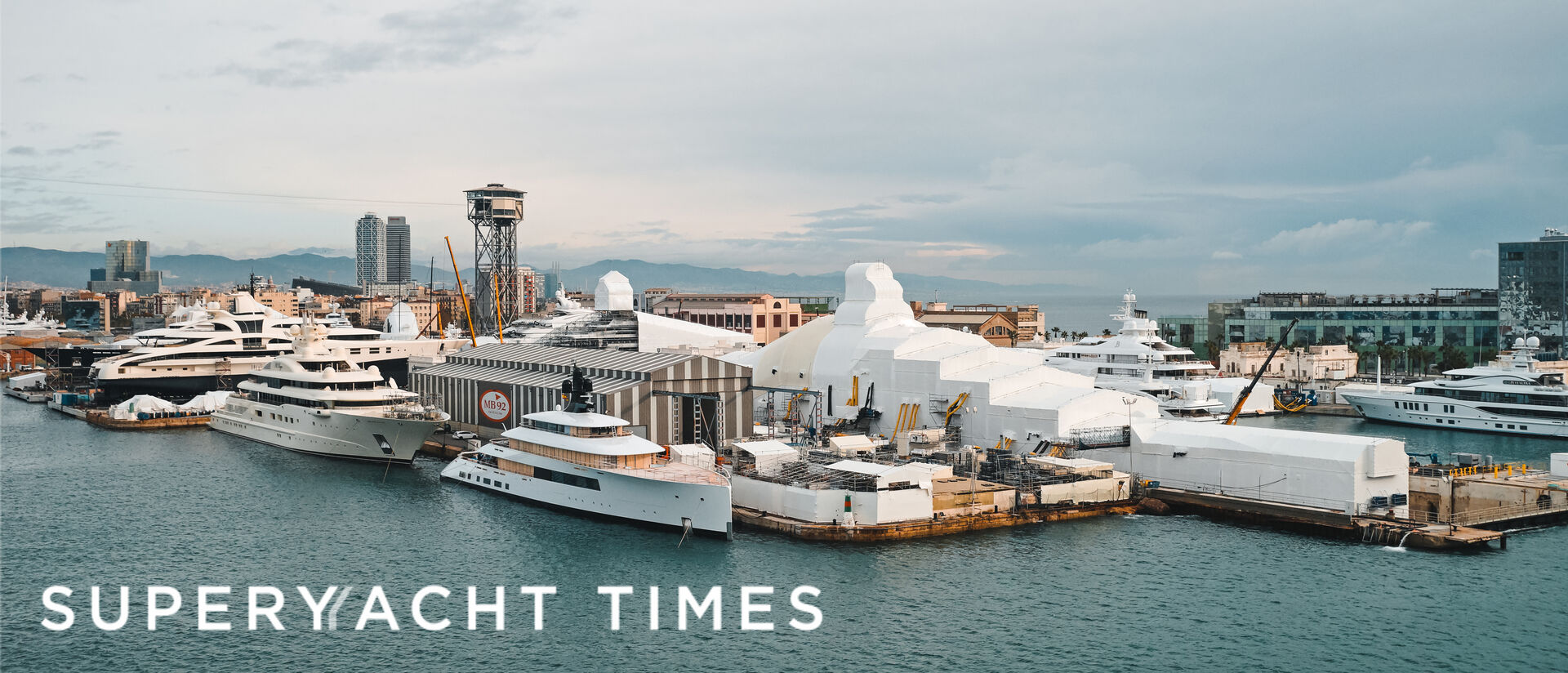 Superyachts at MB92 in Barcelona