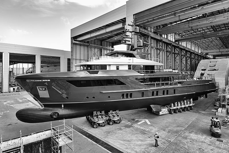 Amo yacht ahead of her launch