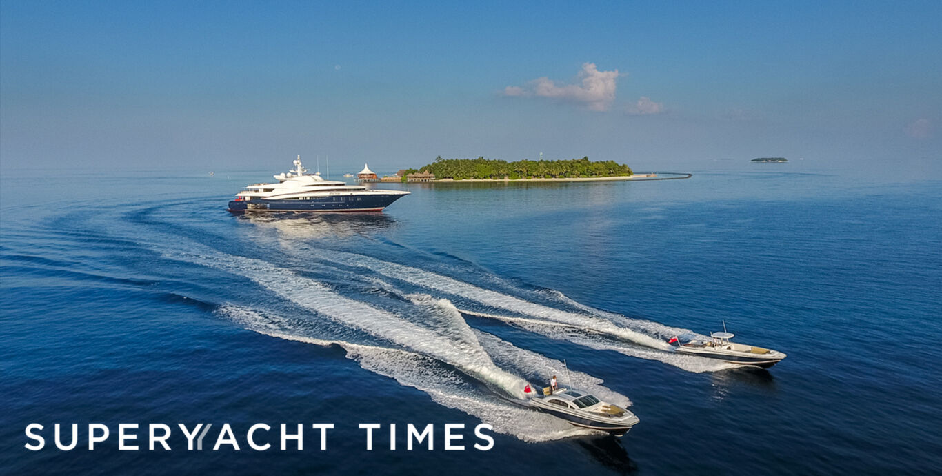 Wheels yacht cruising with her tenders