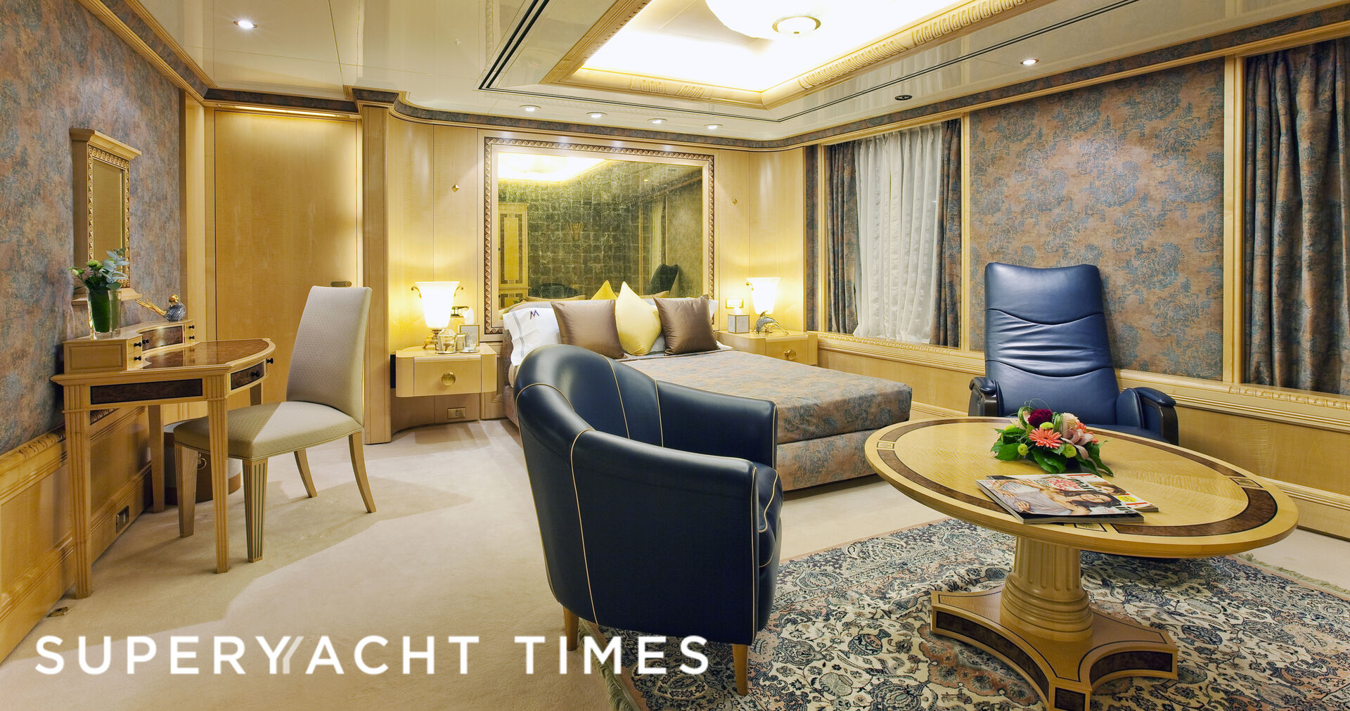Lady Moura yacht stateroom