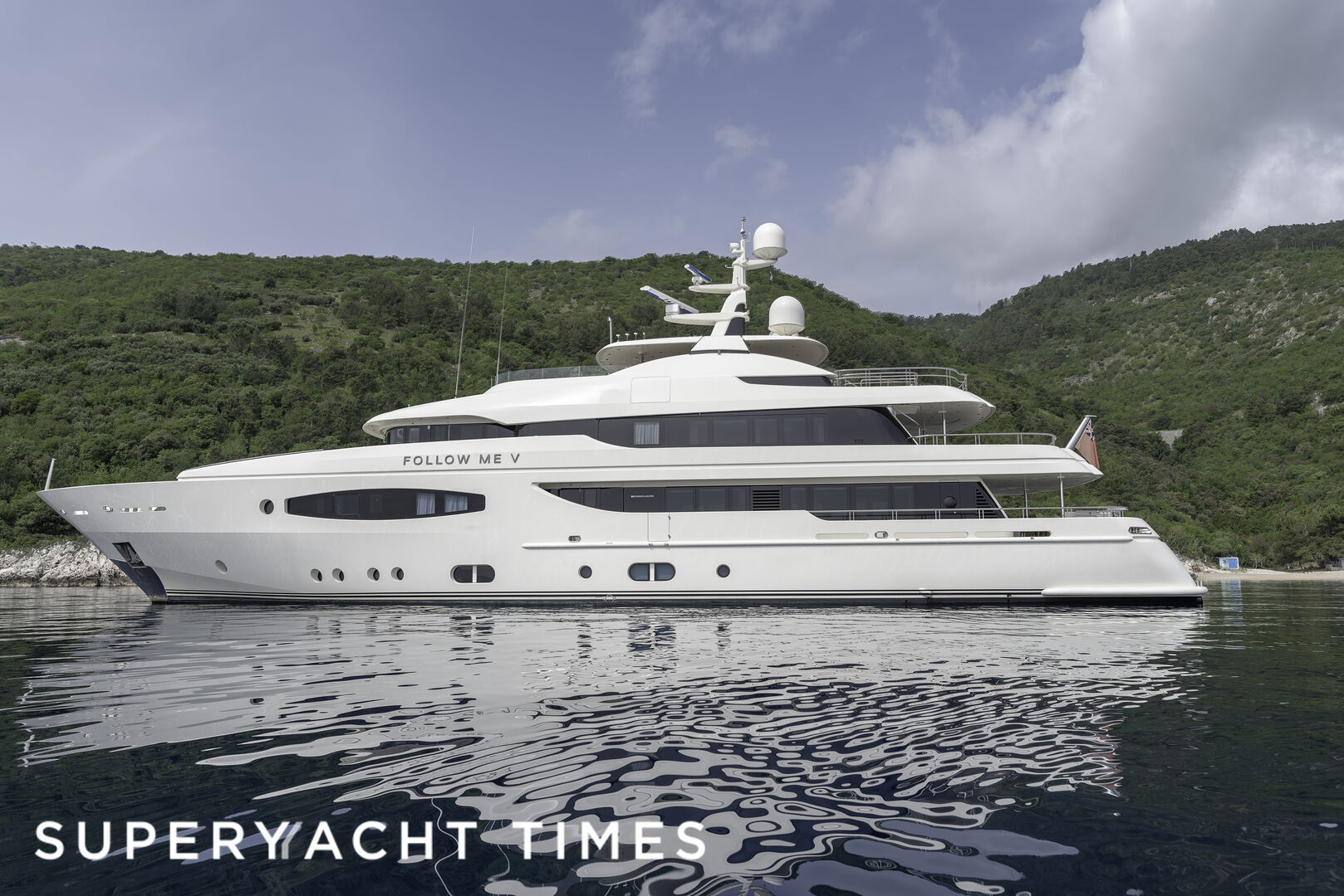 Follow Me V yacht anchored