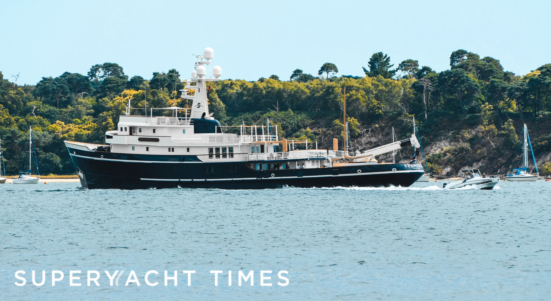 The 59m converted explorer yacht Seawolf in Poole