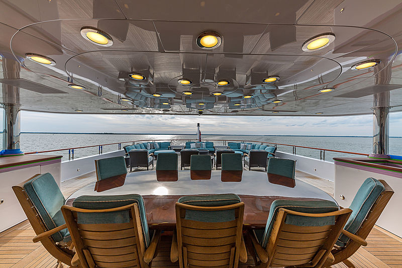 Unbridled yacht aft deck
