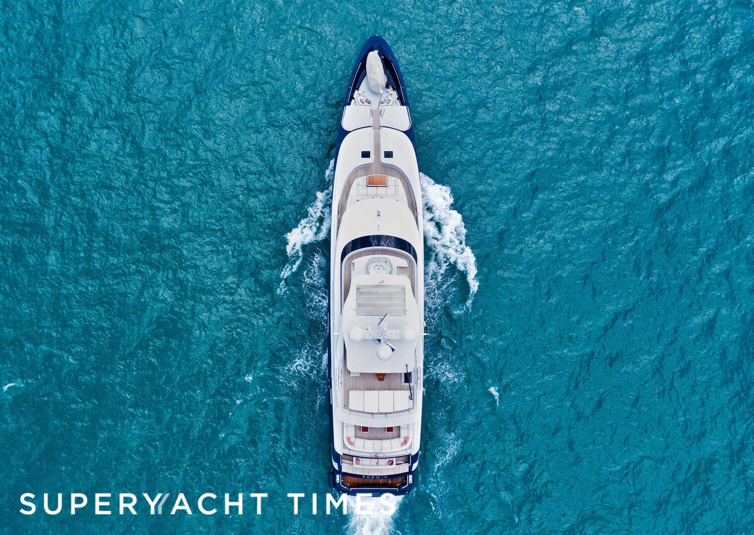 Forwin yacht cruising aerial