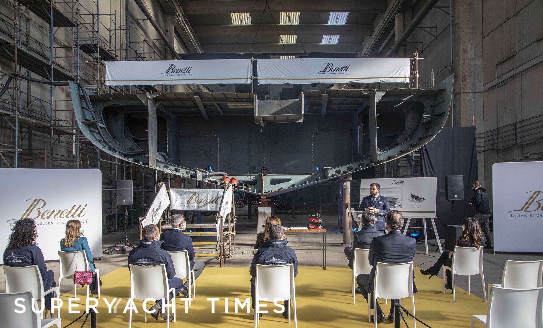 Benetti FB283 yacht keel laying