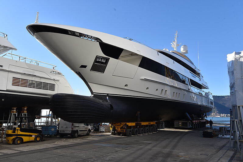 Sanlorenzo 52 Steel hull 131 yacht in build in La Spezia 
