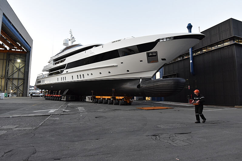 Sanlorenzo 52 Steel hull 131 yacht in build in La Spezia 
