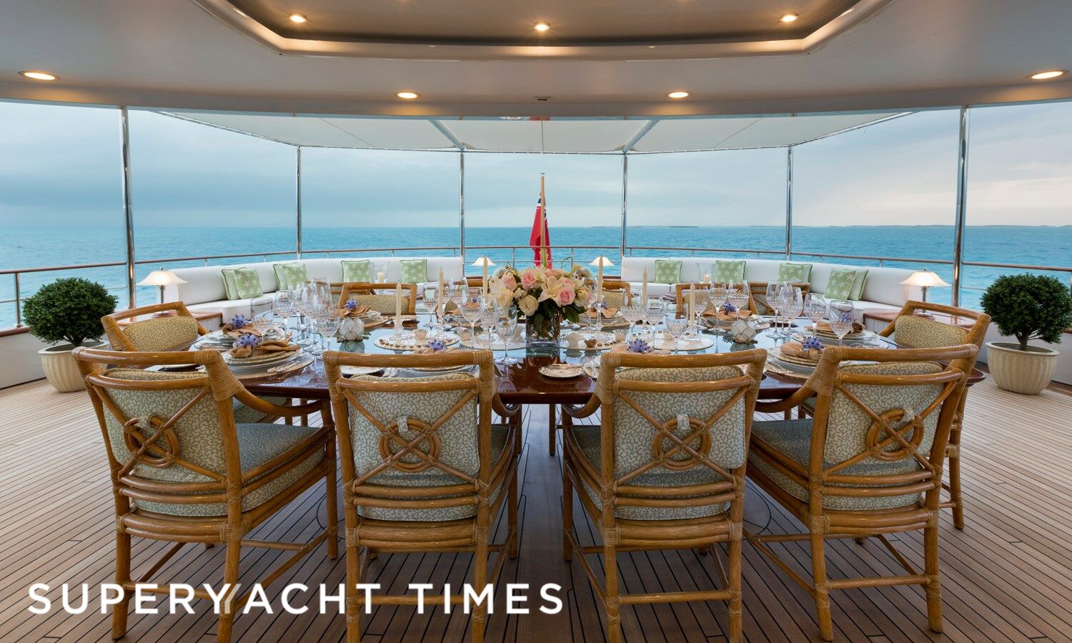 Onboard 61m CRN superyacht Katharine showcasing a chateau-inspired