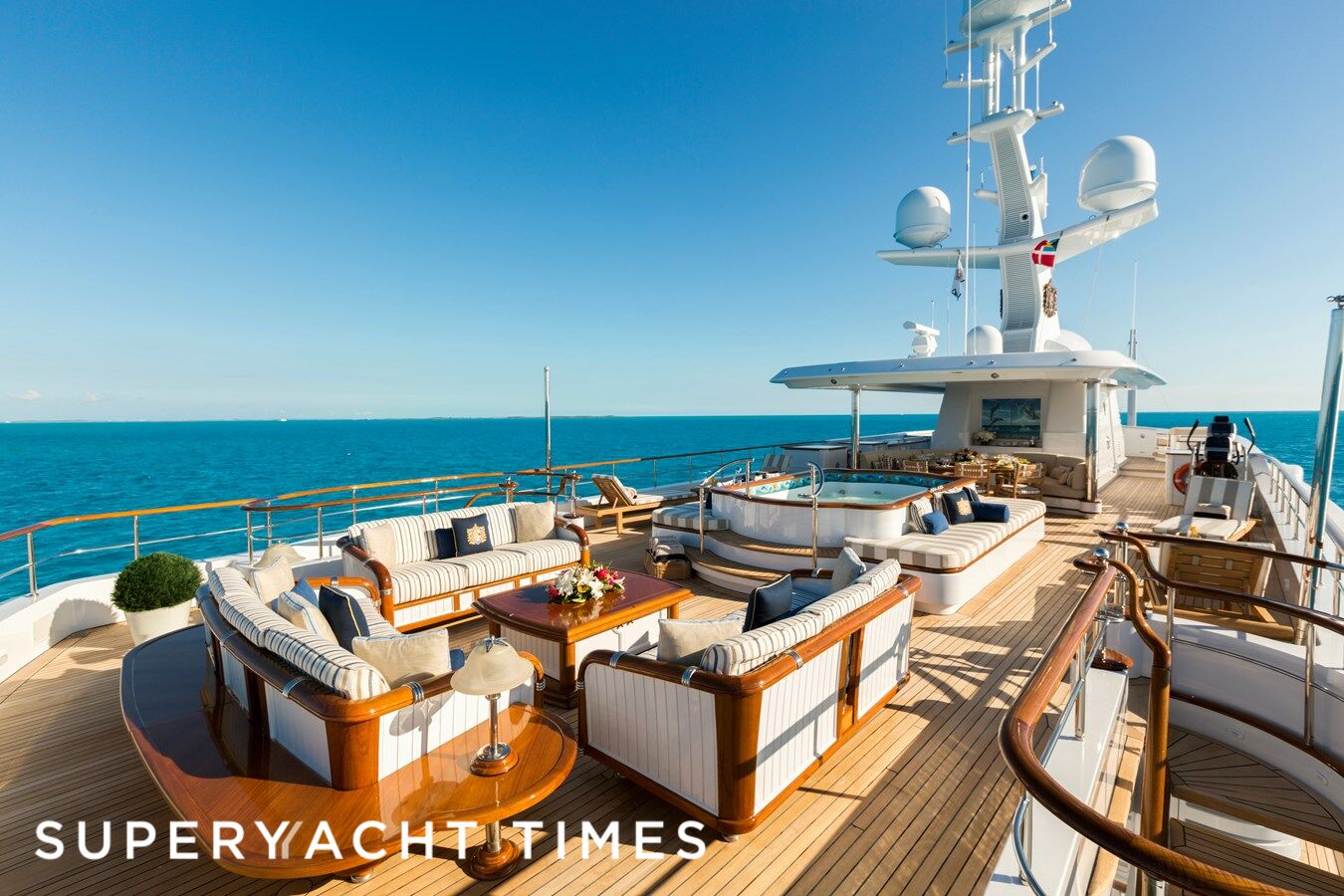 Onboard 61m CRN superyacht Katharine showcasing a chateau-inspired