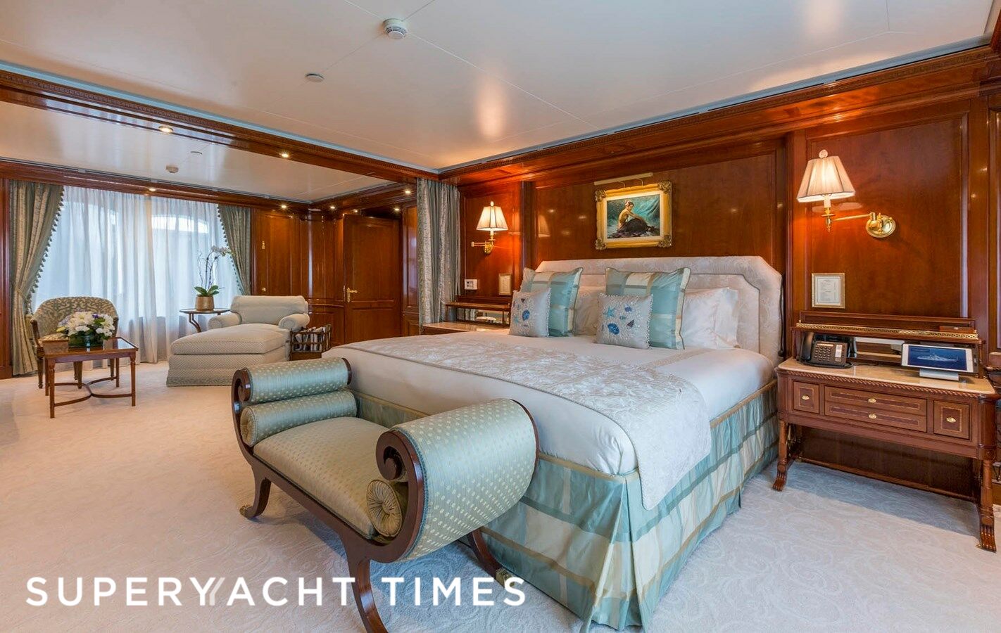 Onboard 61m CRN superyacht Katharine showcasing a chateau-inspired