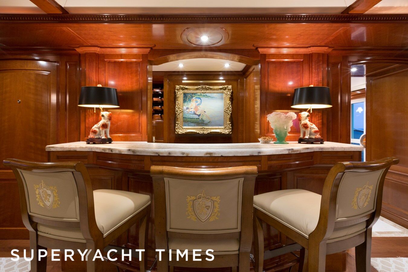 Onboard 61m CRN superyacht Katharine showcasing a chateau-inspired