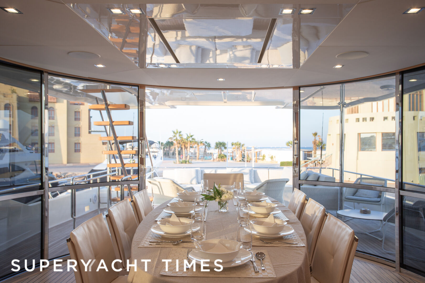 Mira yacht upper aft deck