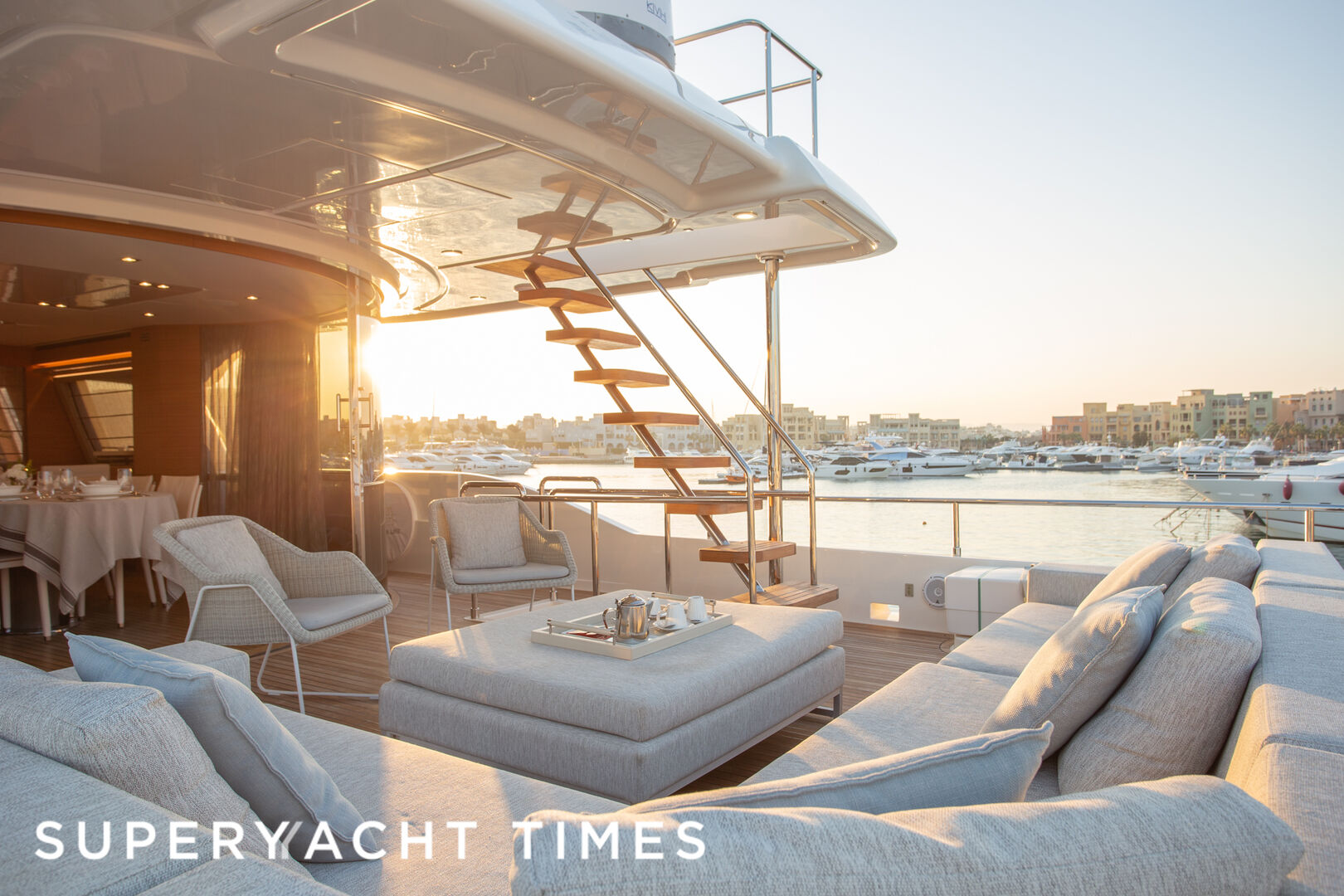 Mira yacht upper aft deck