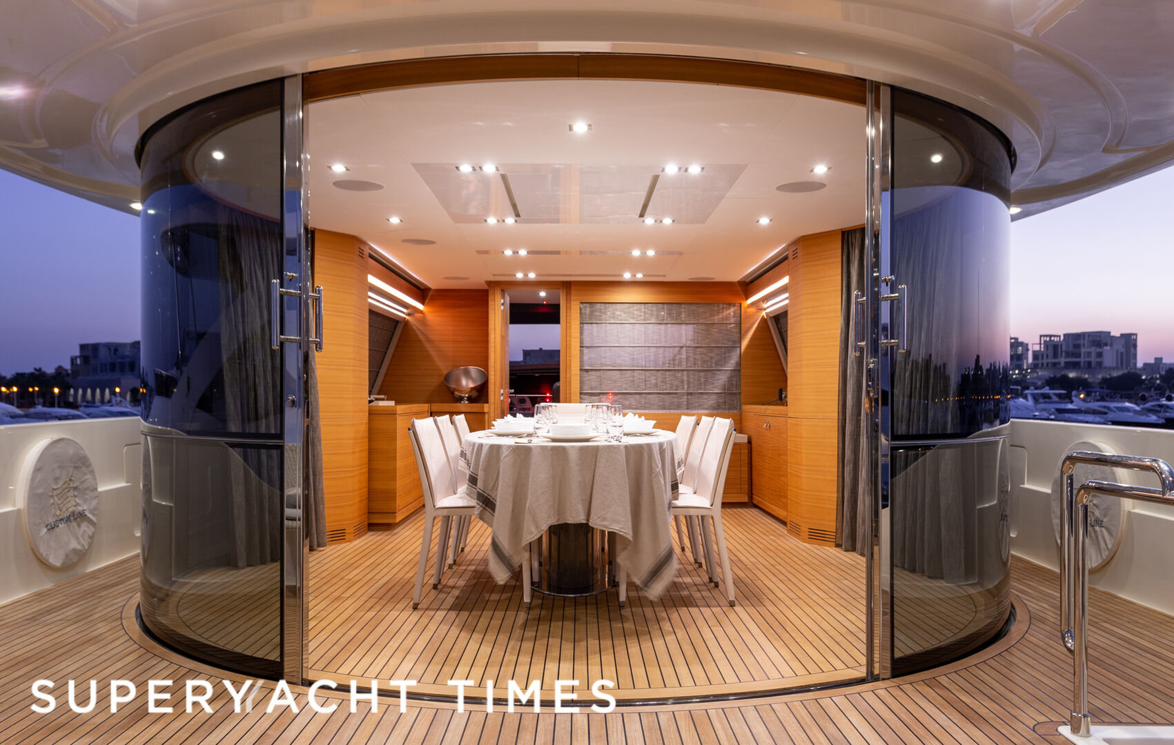 Mira yacht dining room