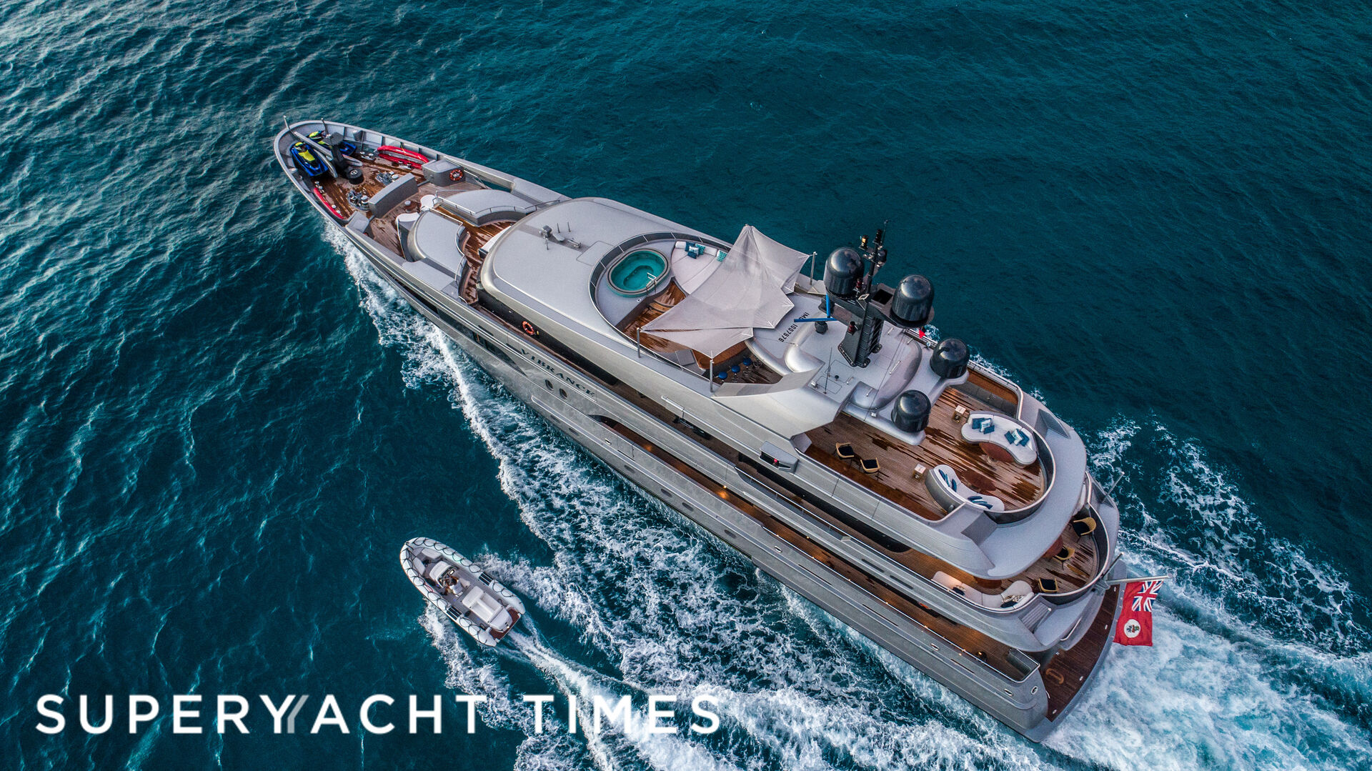 Vibrance yacht cruising aerial