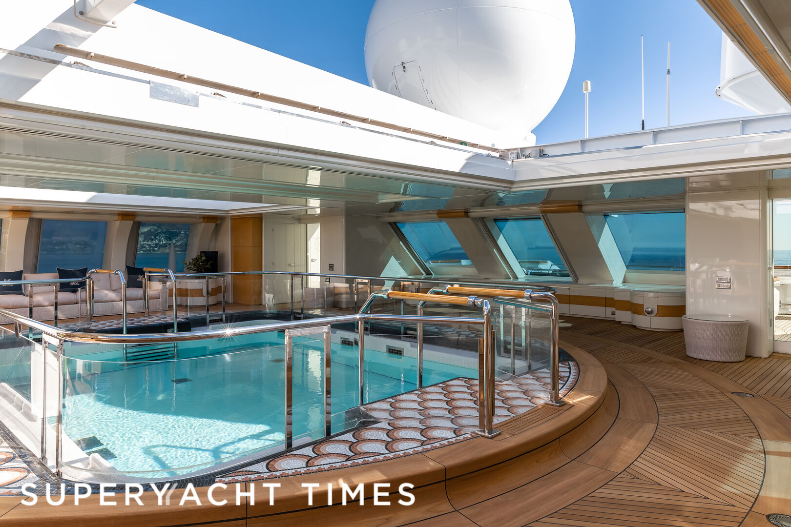 Lady Moura yacht pool 