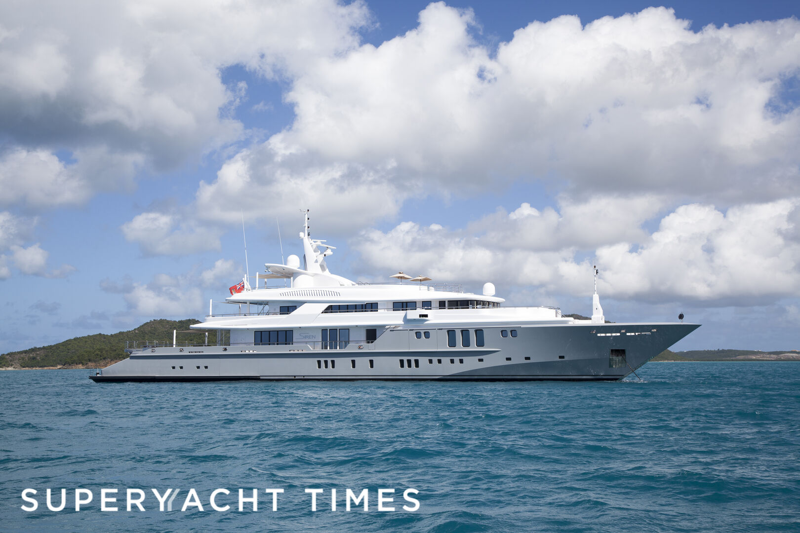 Siren yacht anchored