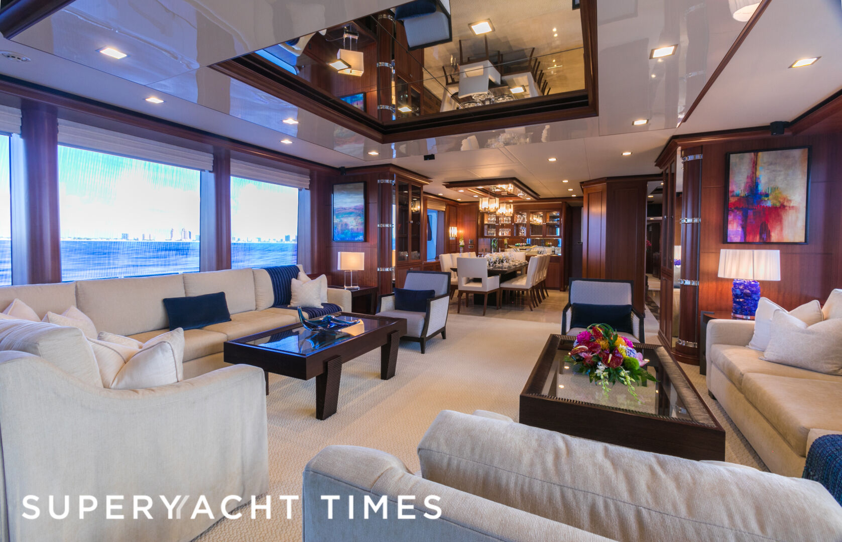 My Aurora yacht main saloon 