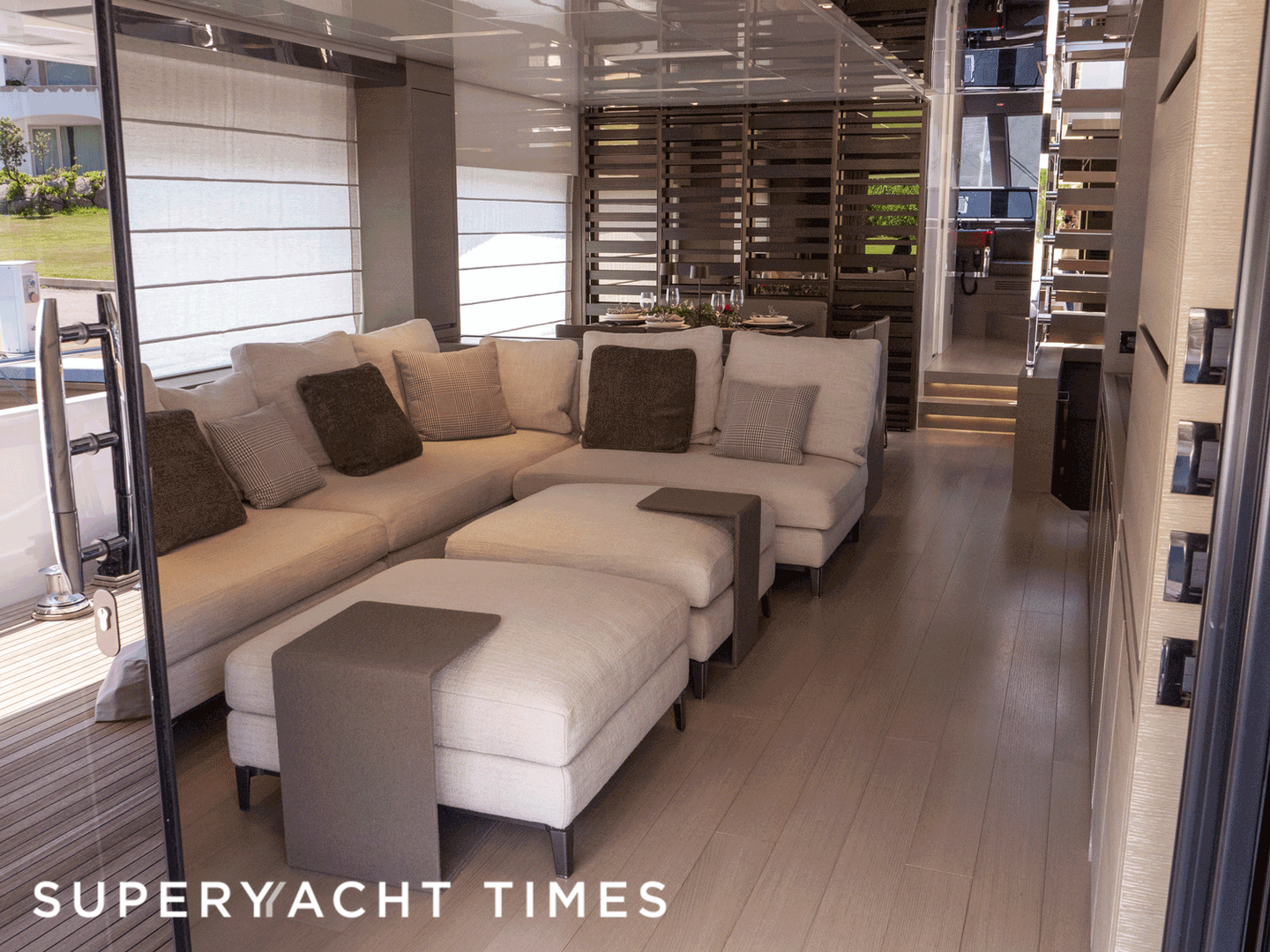 Lady E yacht saloon
