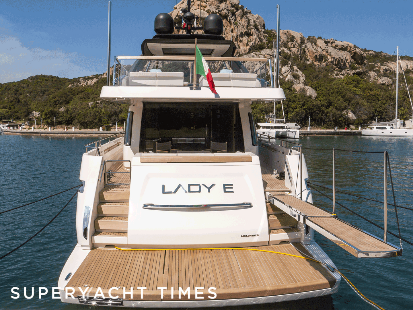 Lady E yacht anchored
