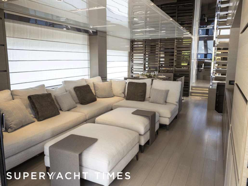 Lady E yacht saloon