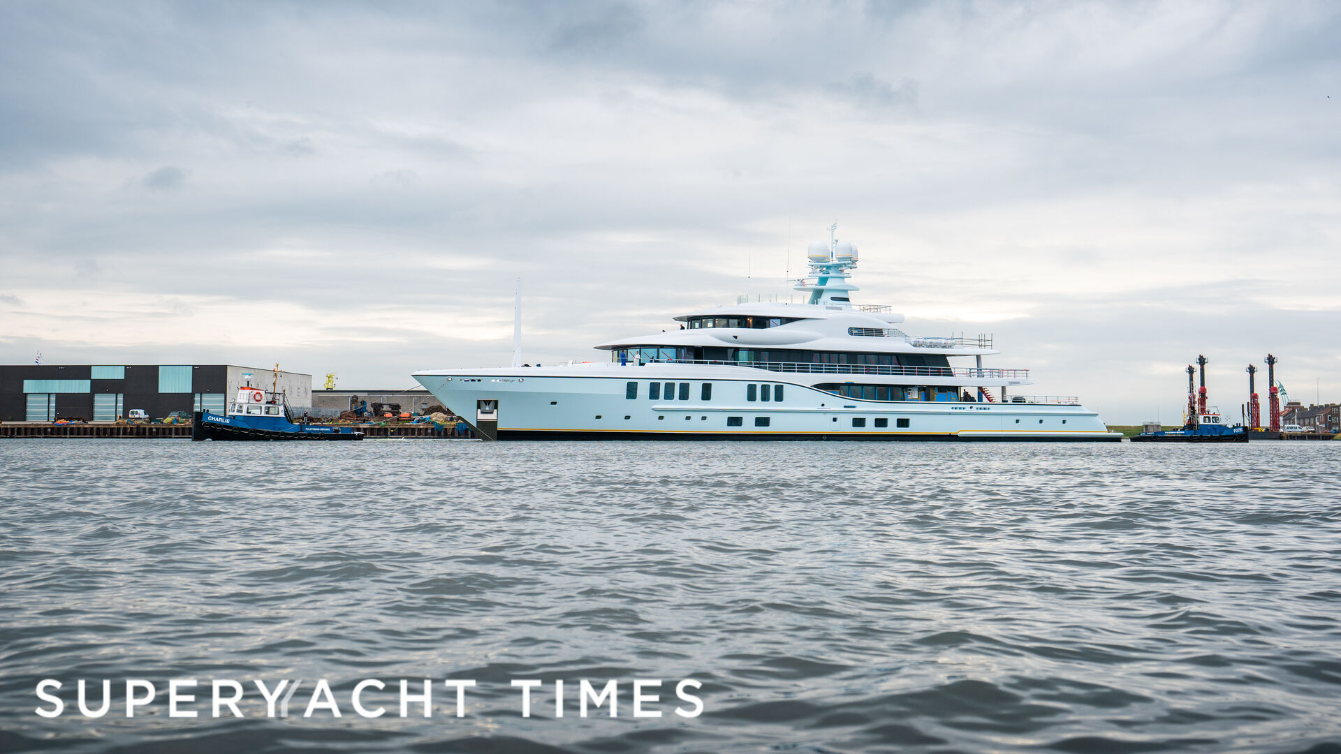 Amels 242 yacht Project Shadow launch in Vlissingen 