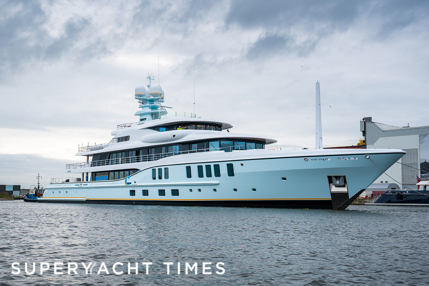 Amels 242 yacht Project Shadow launch in Vlissingen 