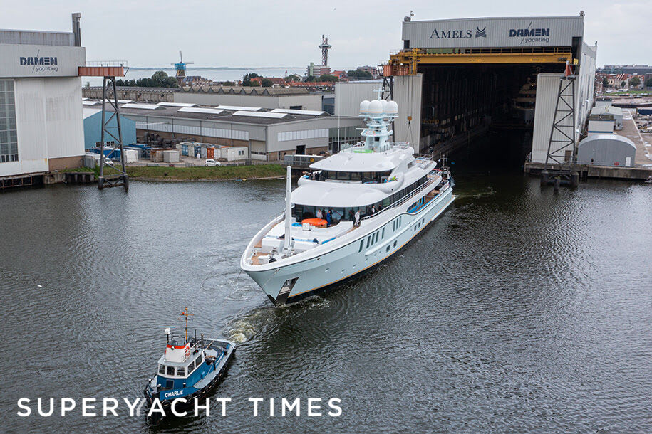 Amels 242 yacht Project Shadow launch in Vlissingen 