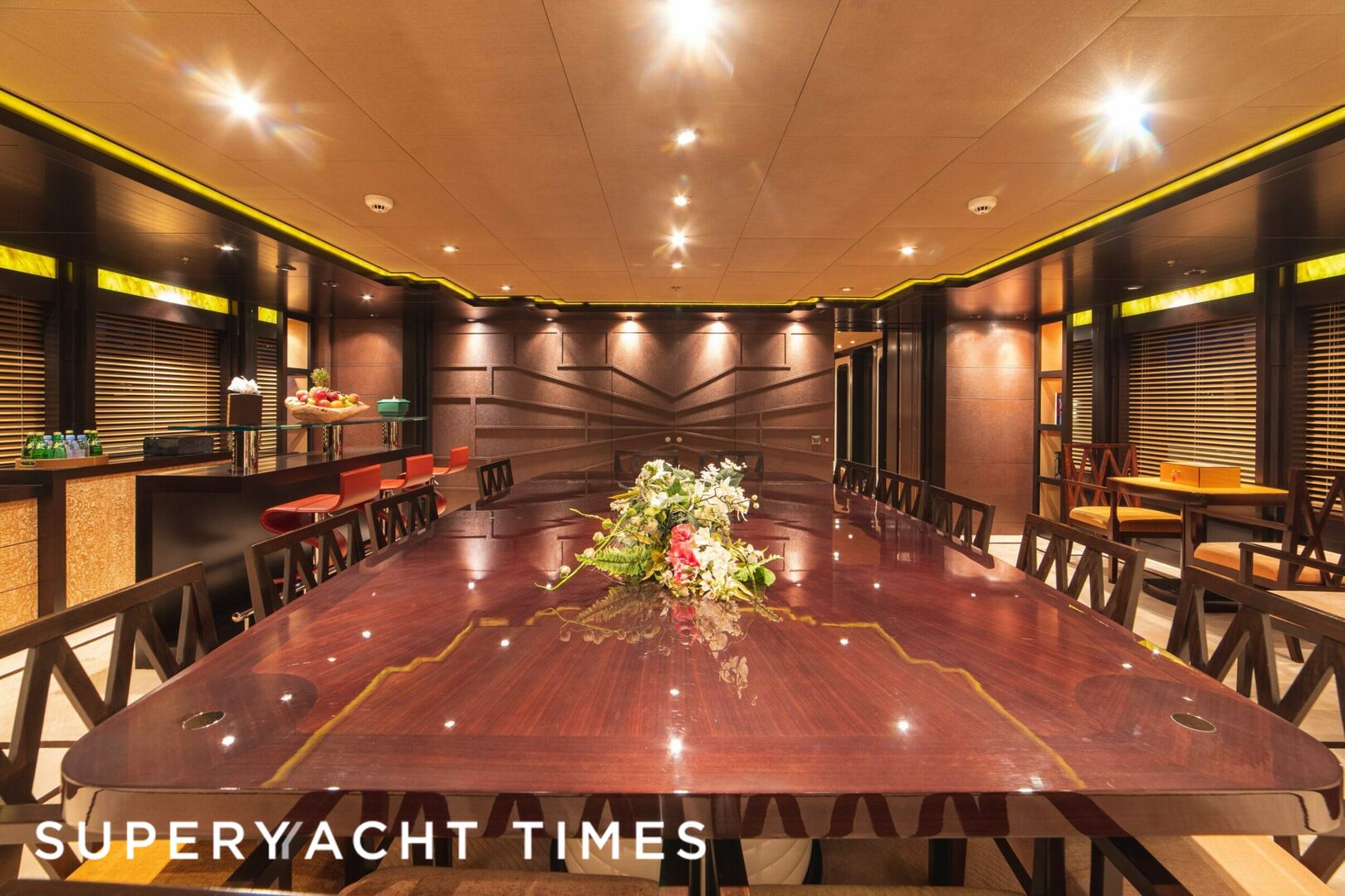 Trident yacht dining table