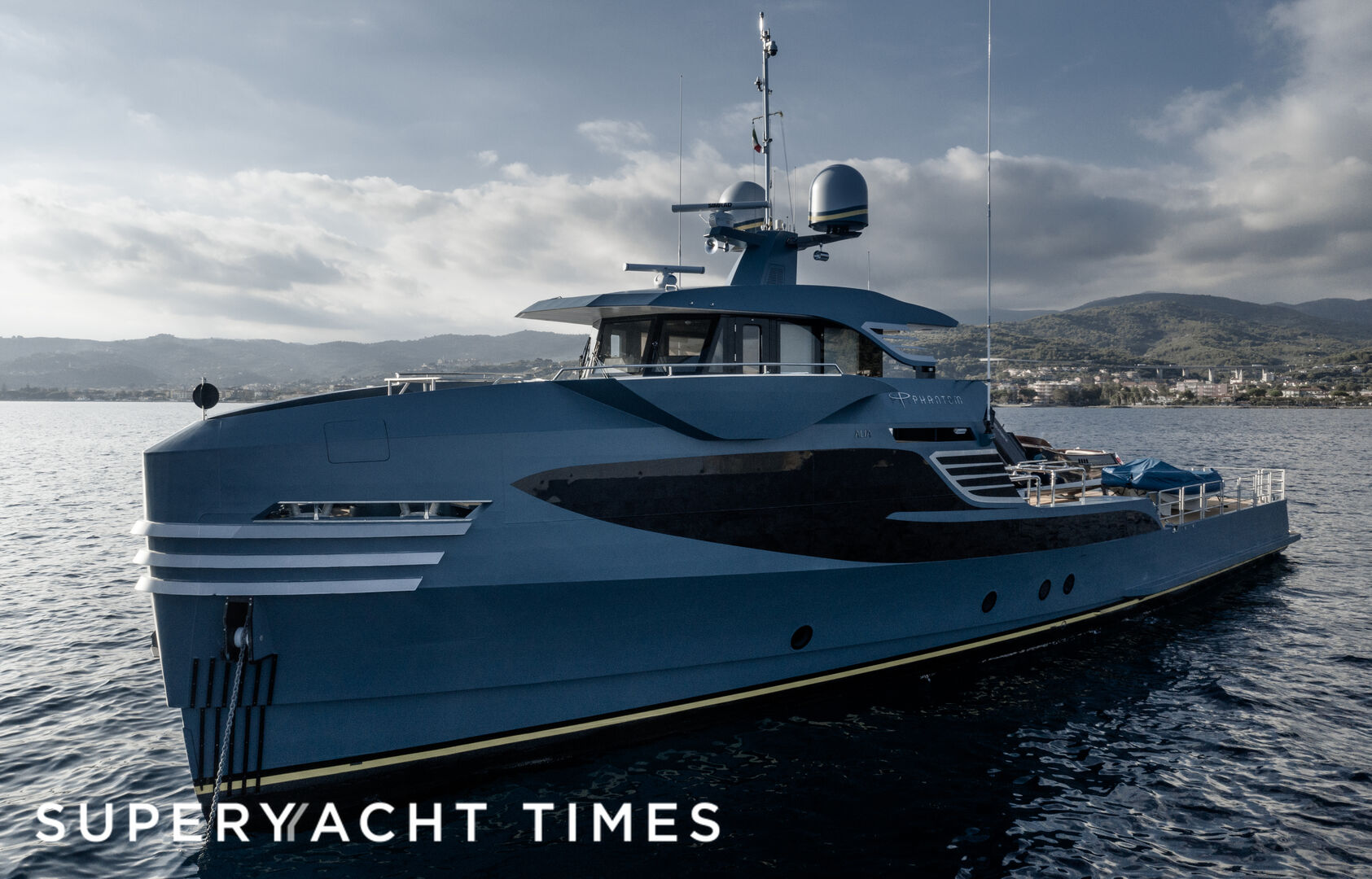 Phi Phantom yacht anchored