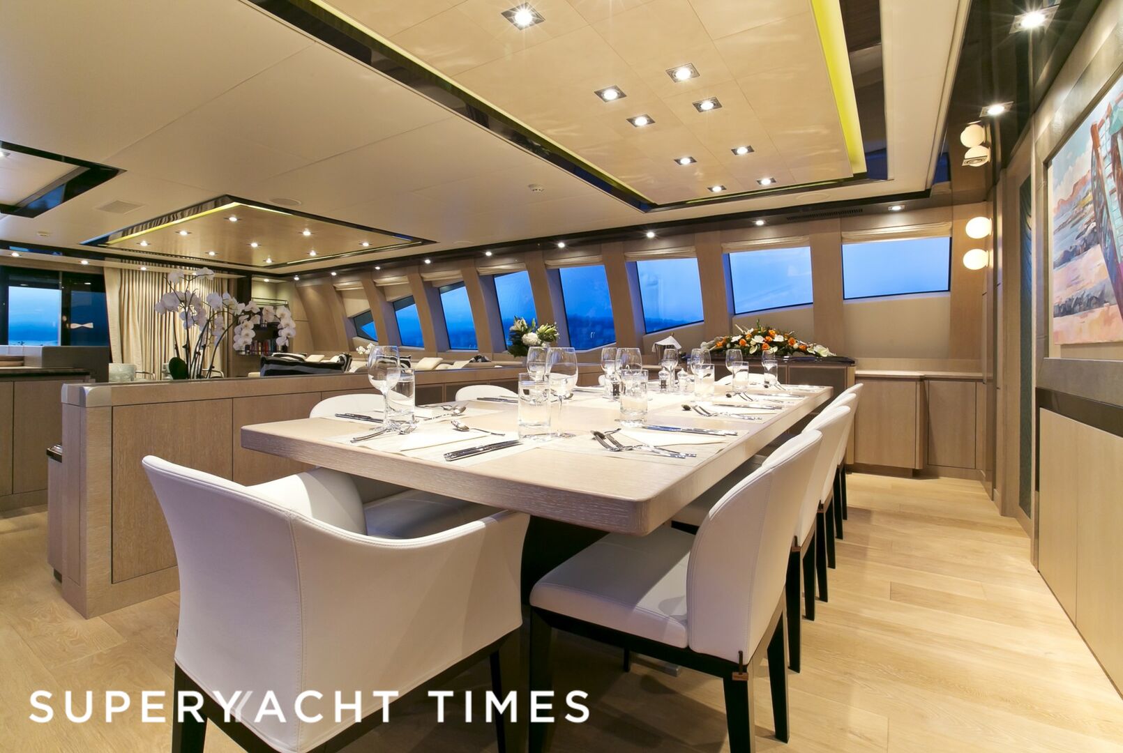 Plus Too yacht dining room