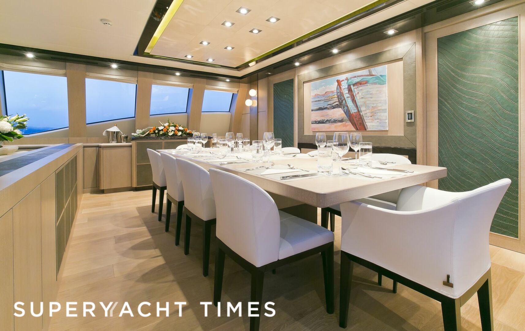 Plus Too yacht dining room