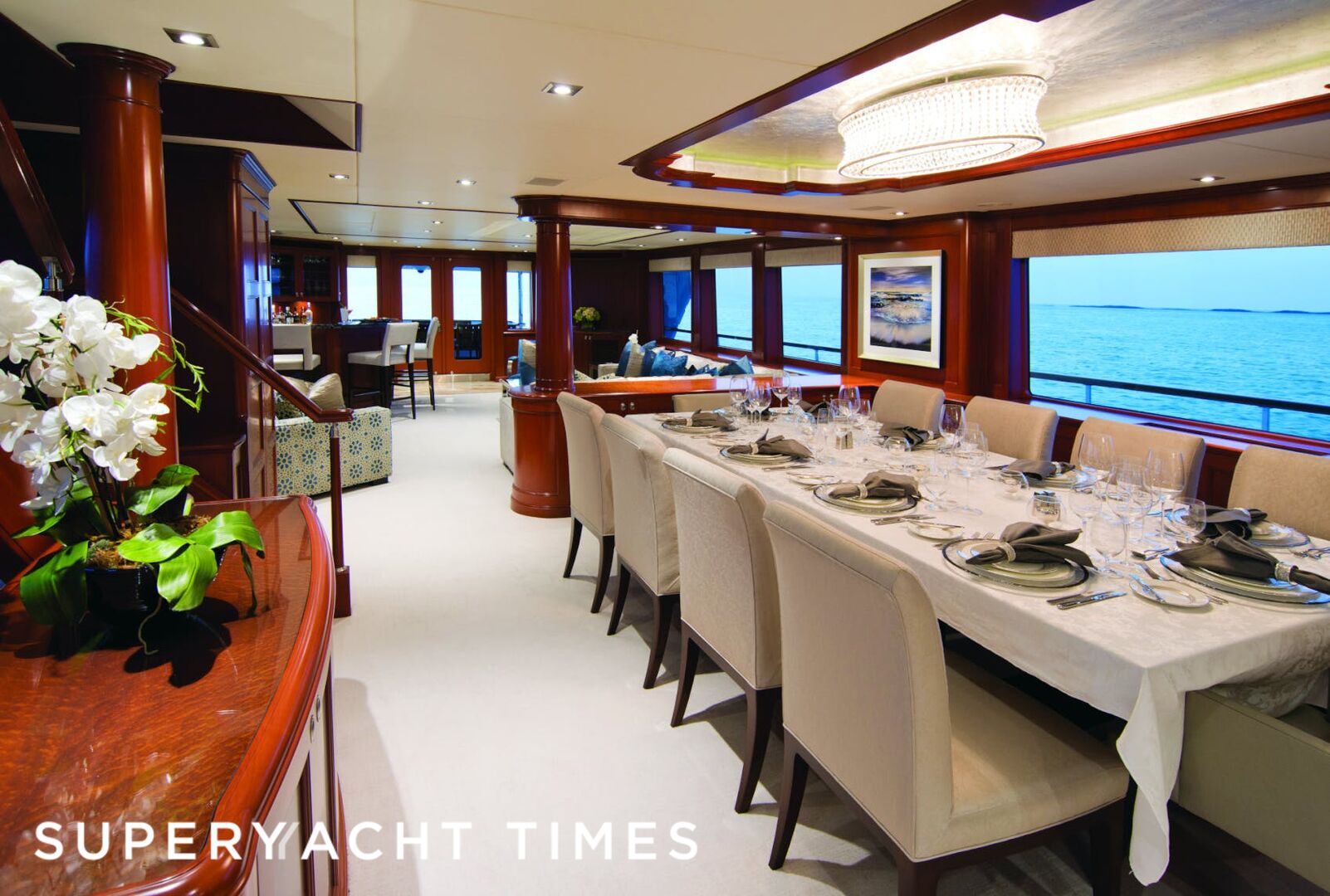 Fore Aces yacht dining 