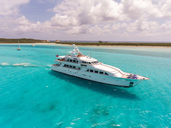 Lady J yacht at anchor