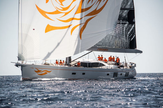 Firebird sailing off Palma de Mallorca