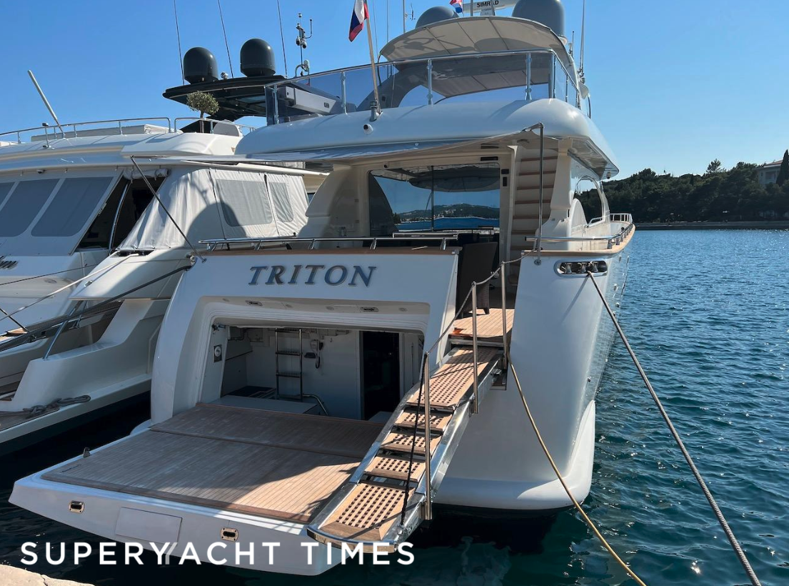 Triton yacht anchored 
