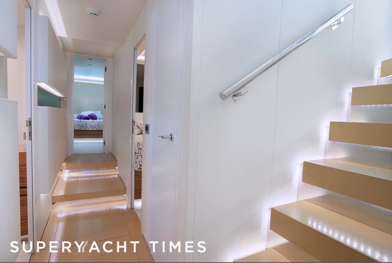 Ale.Mia yacht hall and staircase