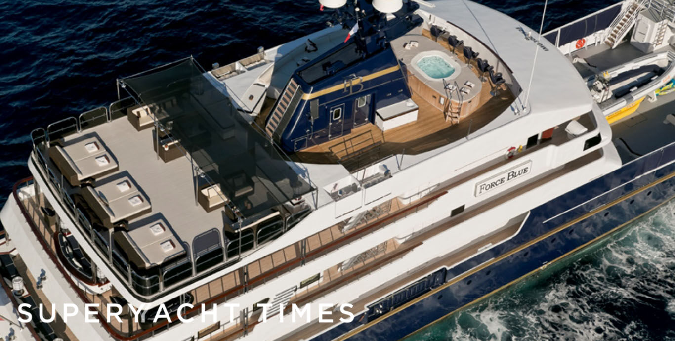 Force Blue yacht aerial