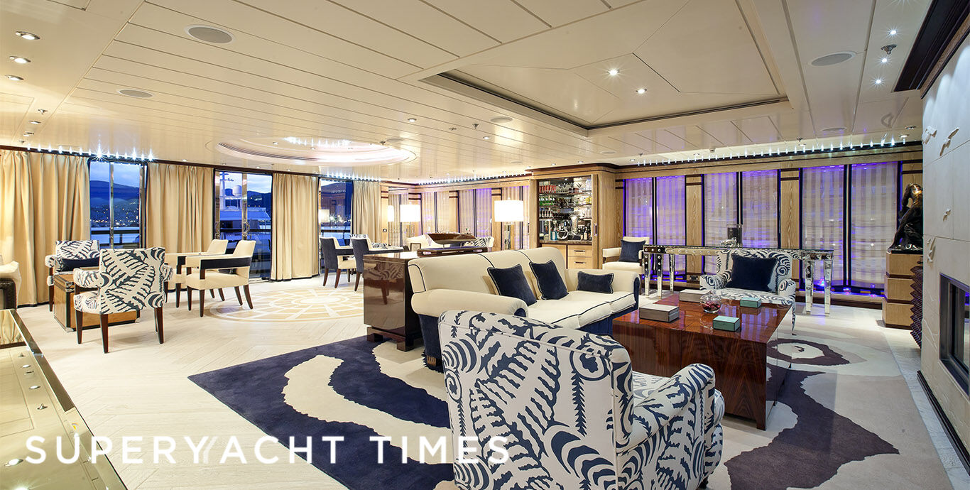 Force Blue yacht saloon