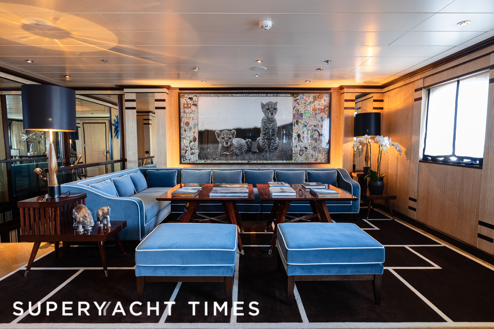 Force Blue yacht saloon