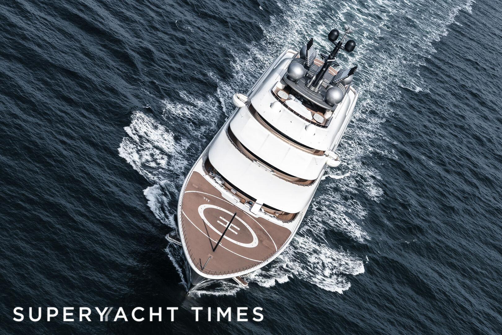 Blue yacht cruising