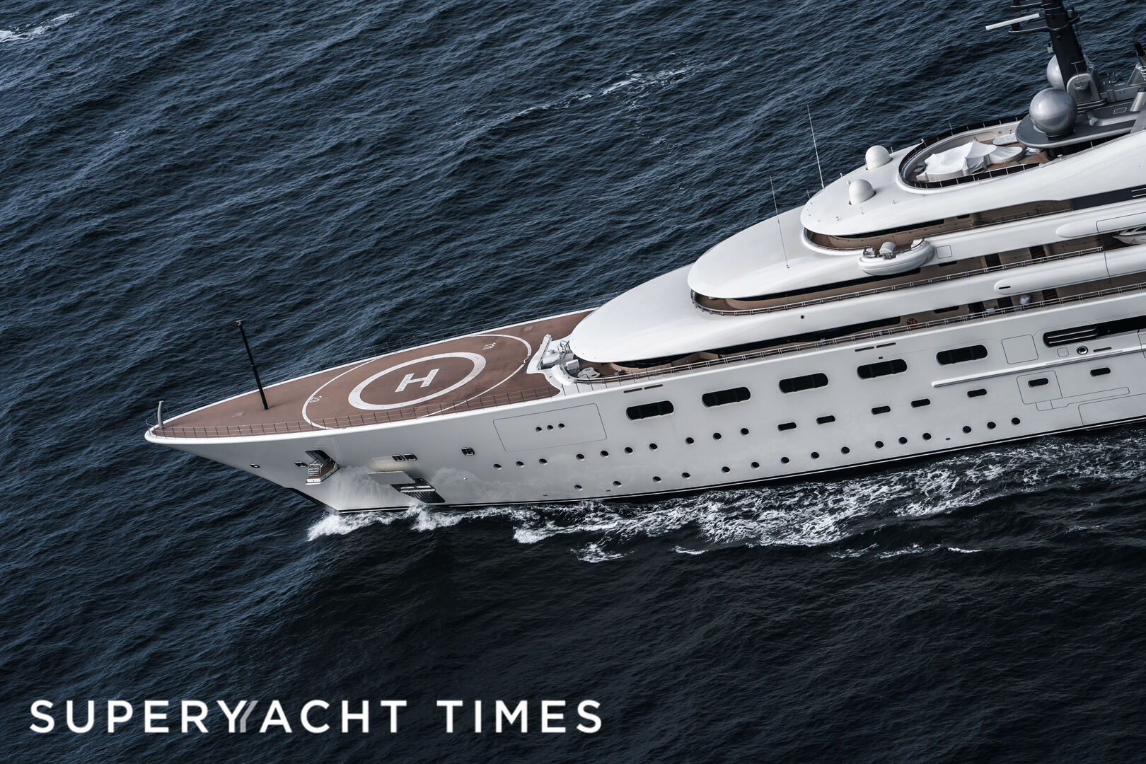 Blue yacht cruising