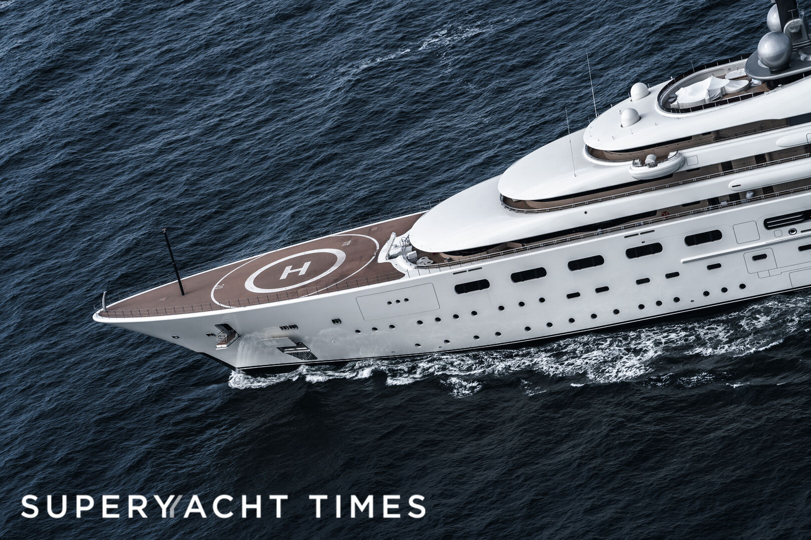Blue yacht cruising