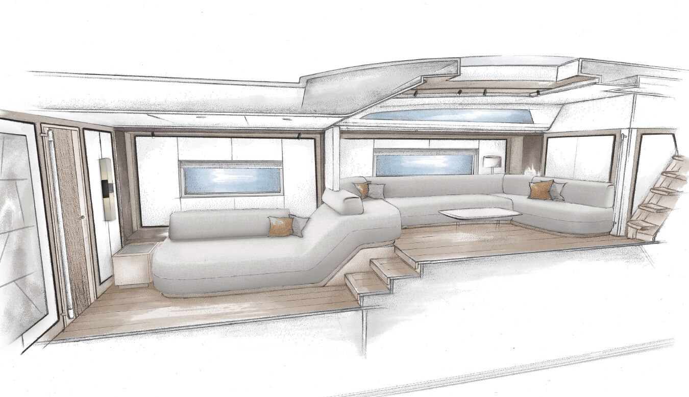 SW108 Hybrid yacht interior design