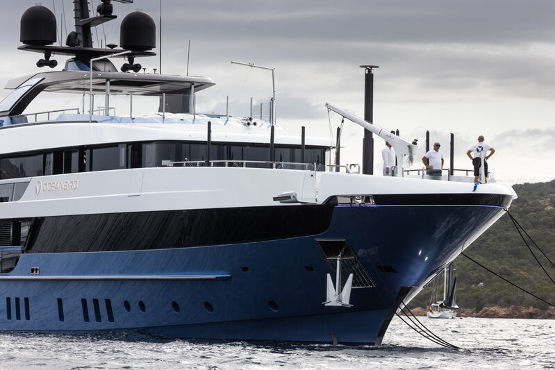 Oceanbird yacht anchored off Sardinia