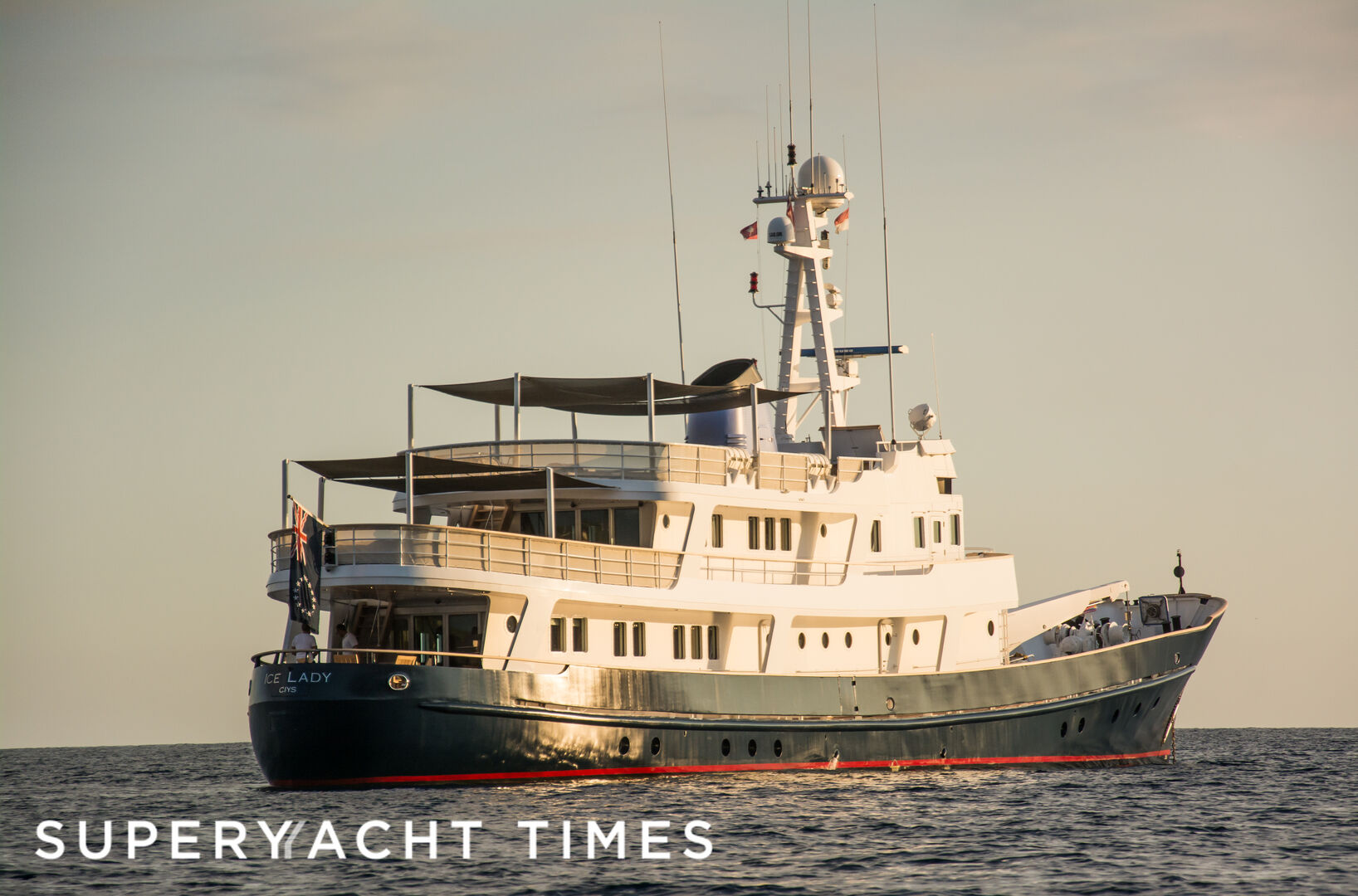Ice Lady anchored off Monaco