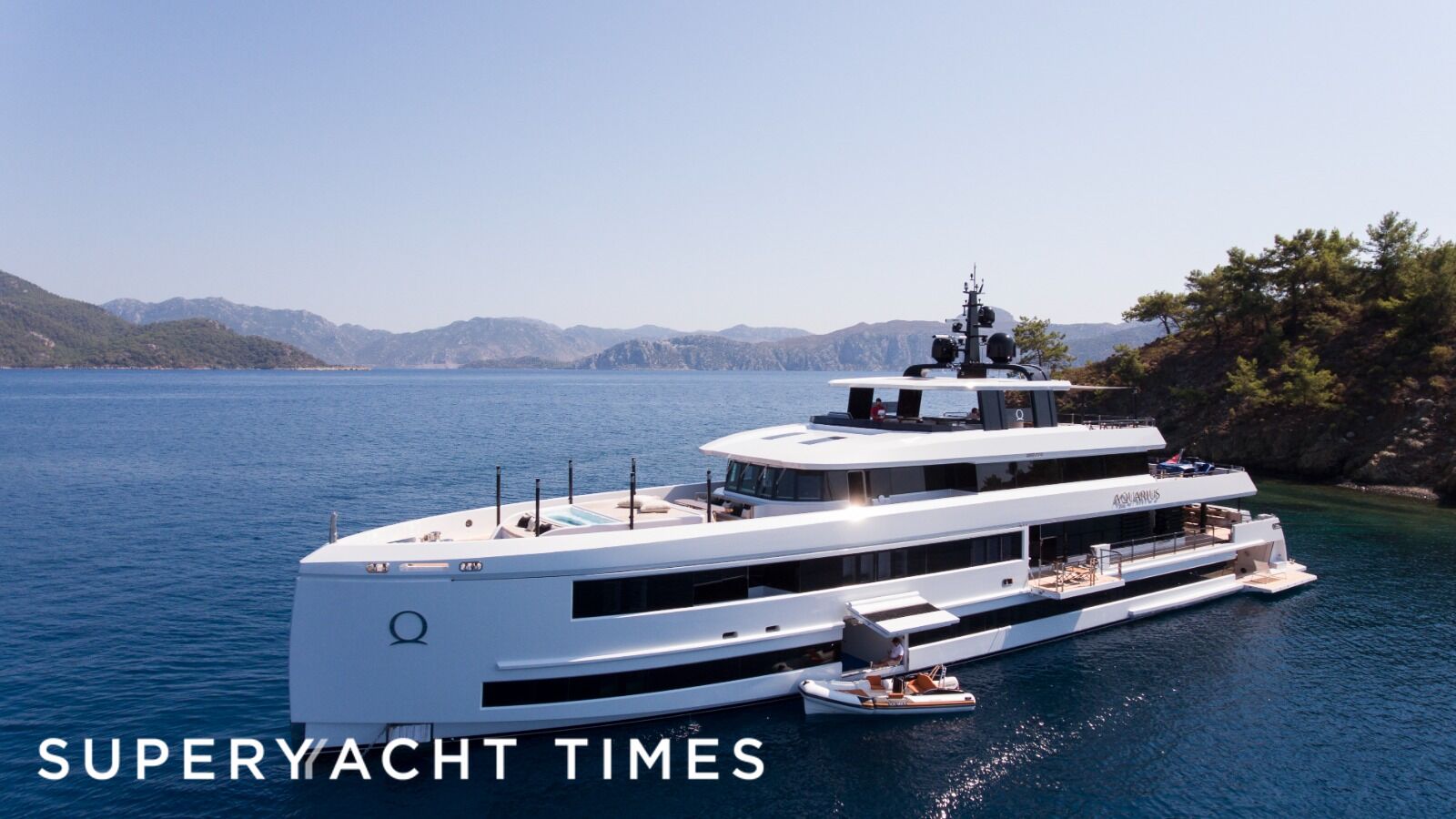 Onboard the "Knives Out Glass Onion" superyacht Aquarius