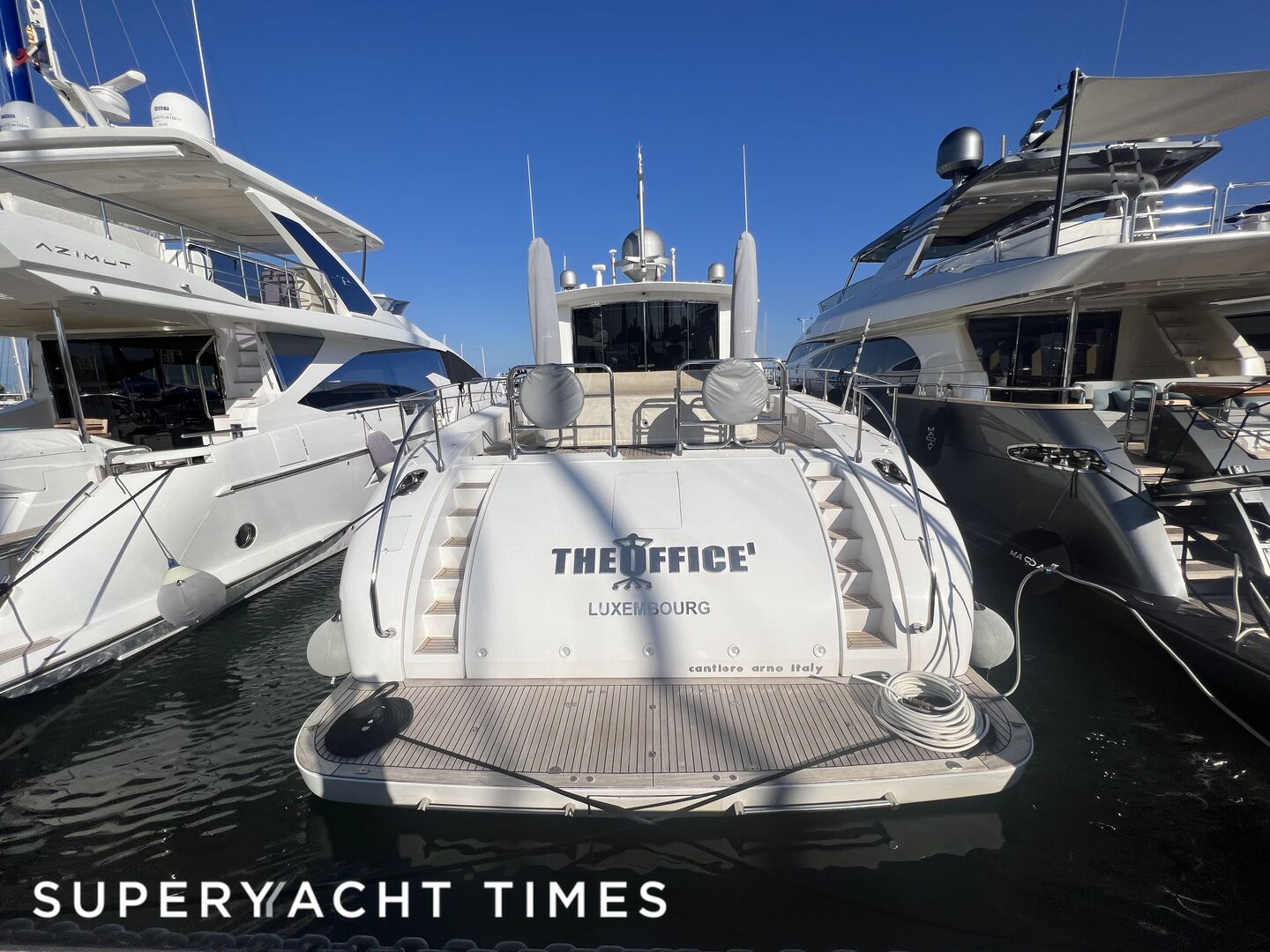 The Office yacht docked in Antibes 