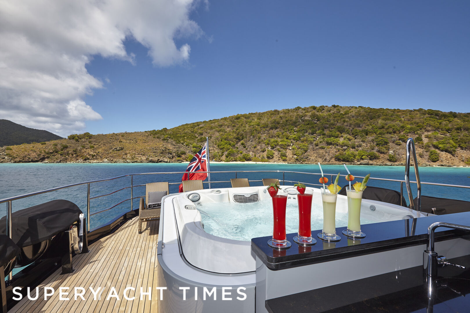 Grey Matters aft deck jacuzzi