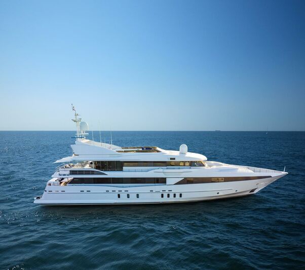All In yacht anchored